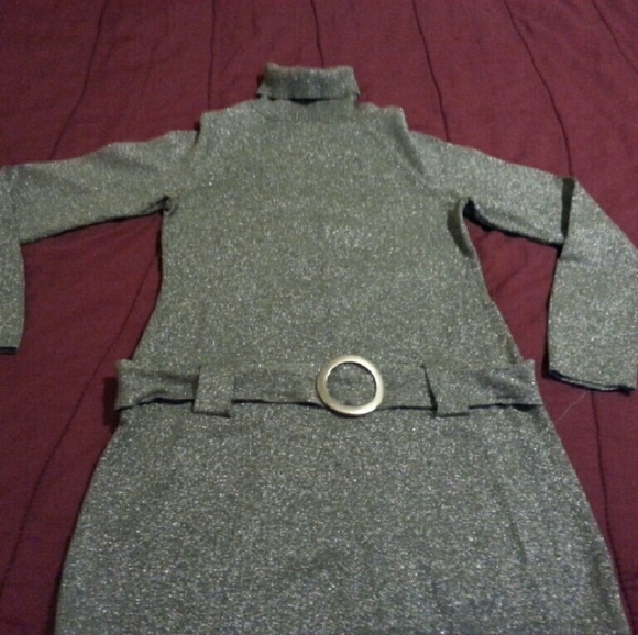 Silver glittery knit fitted sweater