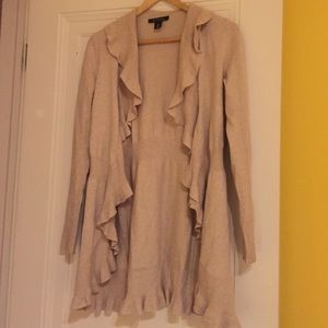 Beige WHBM ruffle sweater