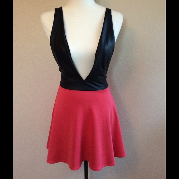 Sexy plunging neckline dress