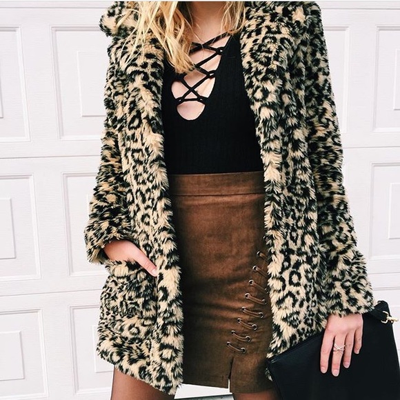 LF Faux Fur Leopard Print Coat🐱