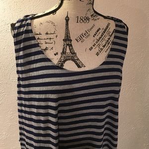 Navy and grey maxi dress