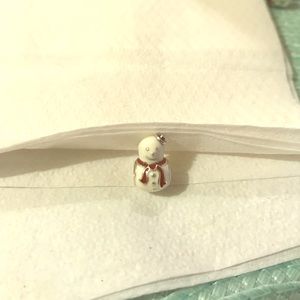 Happy Snowman White and Red Pandora bracelet charm