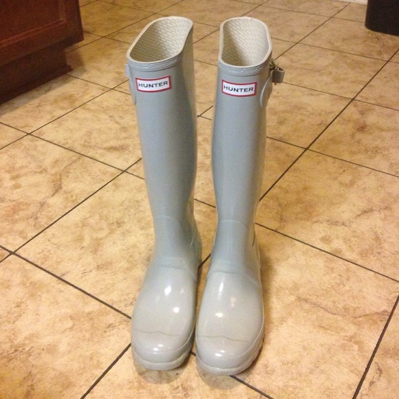 Tall Hunter Rain boots light gray Size 8