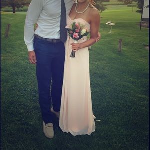 Bridesmaid dress, Levkoff #484 color: petal pink