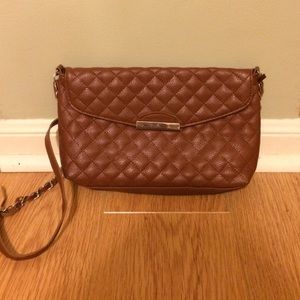 Brown quilted leather style bag