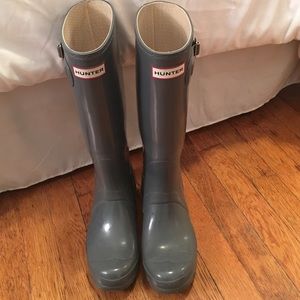 Gray Hunter rain boots