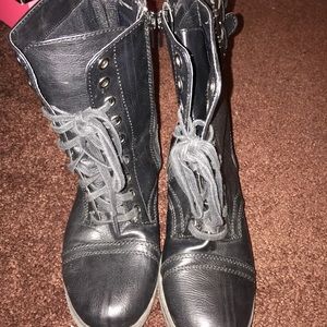 Black combat boot