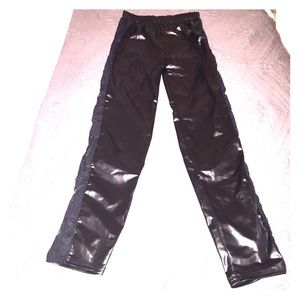 Faux leather legging with lace side panels