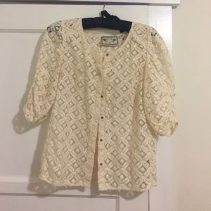 Cream crochet top