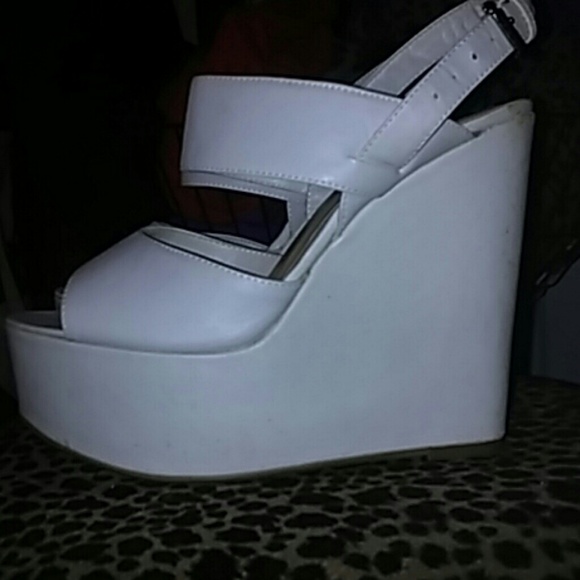 New look White Platform Wedges