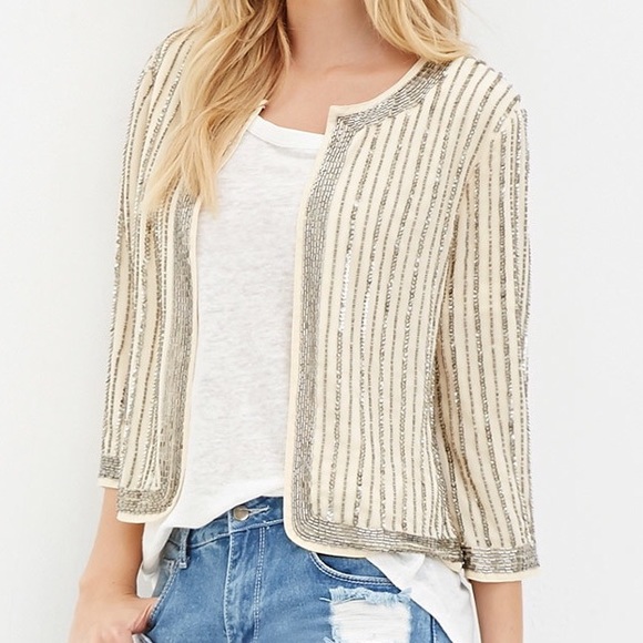 NWT Forever 21 Sequin-Embellished Jacket
