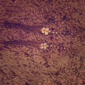 Gold dangling earrings