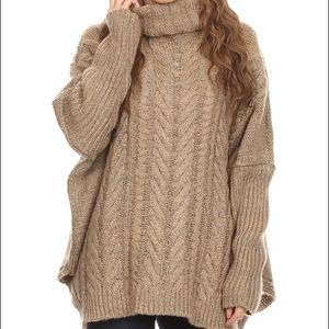 Oversized cable knit sweater