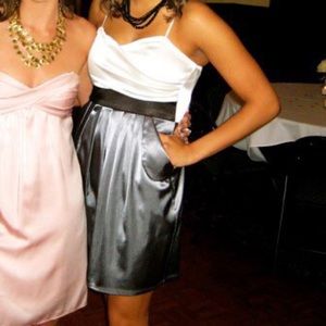 White grey & black dress