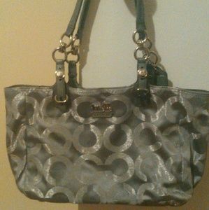 Large grey Coach Purse