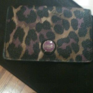 Small black and purple Coach Wallet