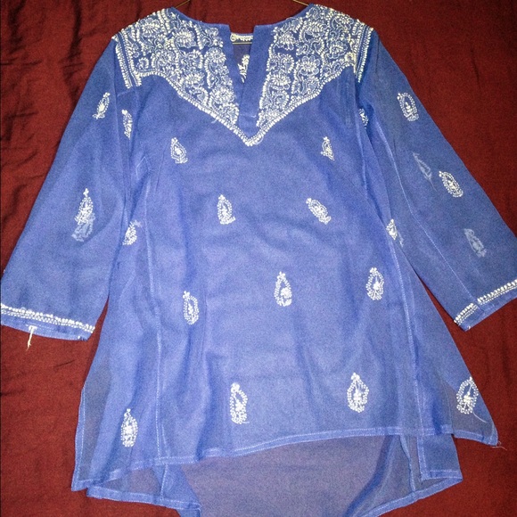blue bohemian top
