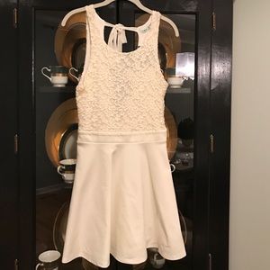 Cream open back dress