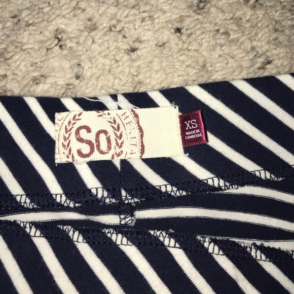 Navy and White Striped skater skirt - Picture 2 of 2