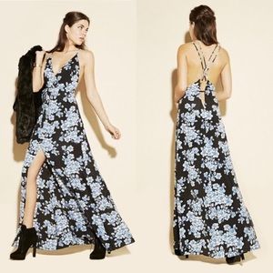 REFORMATION blue floral maxi dress