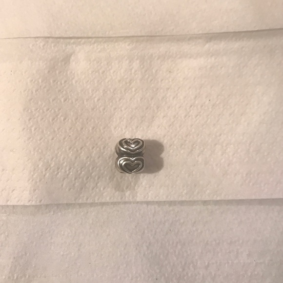 Silver hearts Pandora Bracelet spacer bead