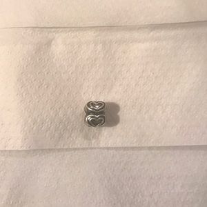 Silver hearts Pandora Bracelet spacer bead