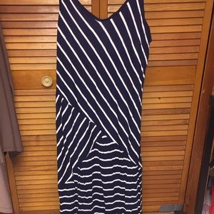 NY&CO blue and white striped maxi dress.