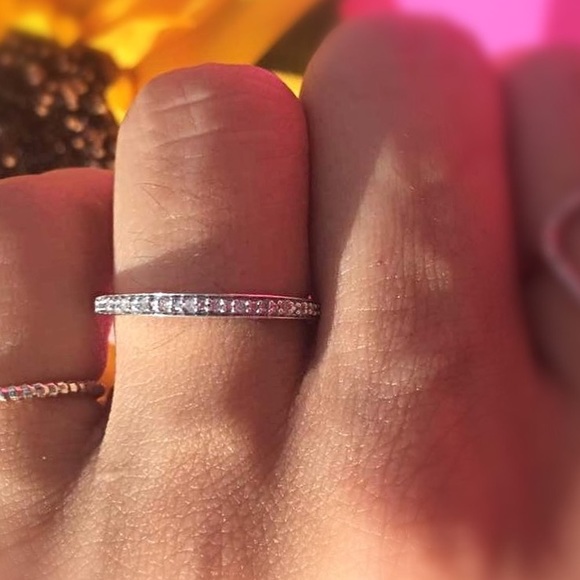 $437 Natural Diamond 10K Gold Eternity Band - Picture 4 of 8