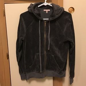 Juicy Couture grey velvet hoodie
