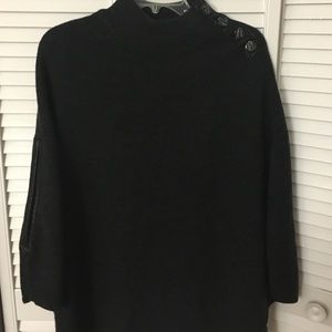 Women's gray sweater poncho