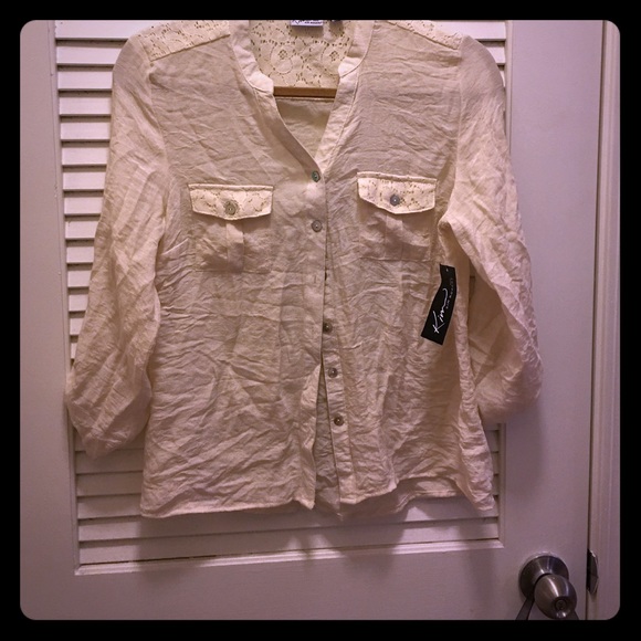 Cream lace blouse