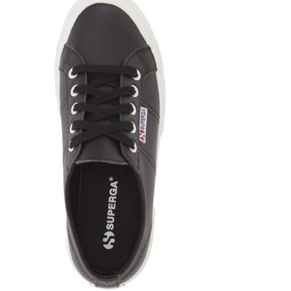 Black Leather Superga Sneakers