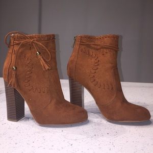 Brown Tassel Booties