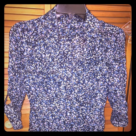 Express Button Down With Flowers - image 1