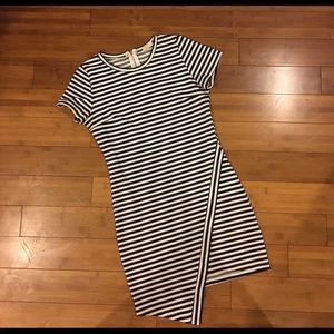 Asymmetrical body con dress