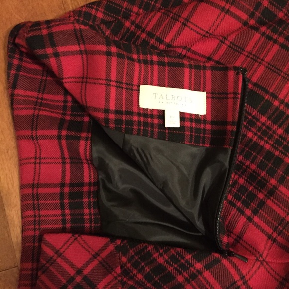 Talbots Black & Red Plaid Skirt