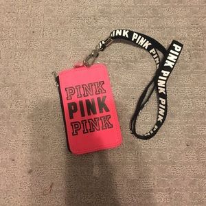 VS Pink ID holder and landyard