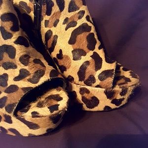 Steve Madden Wiicked Leopard Peep Toe Wedges