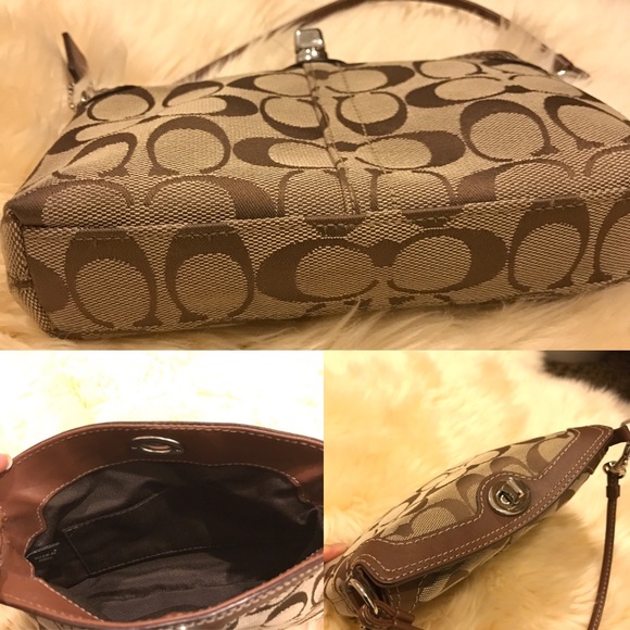 NWOT Small Coach CC Monogram Tan Wristlet - Picture 4 of 7