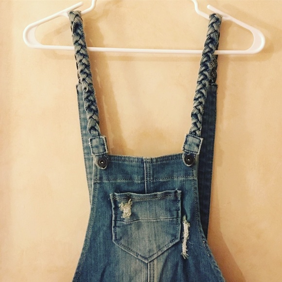 Bongo Overall Shorts with Braided Straps (Size S)