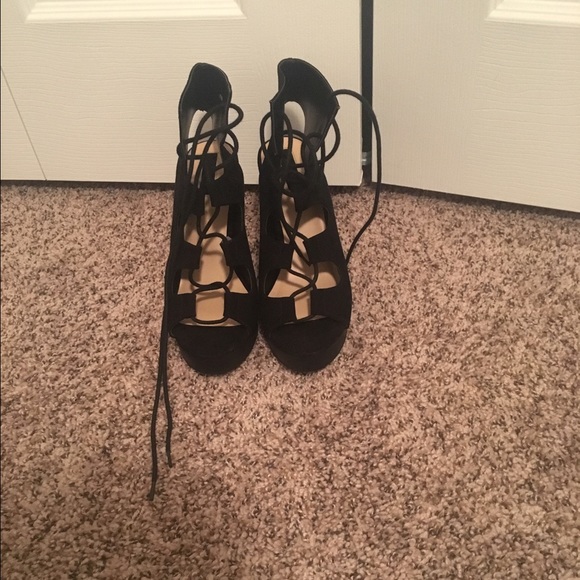 Black Lace Up Heels
