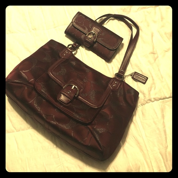 Wine colored Coach bag
