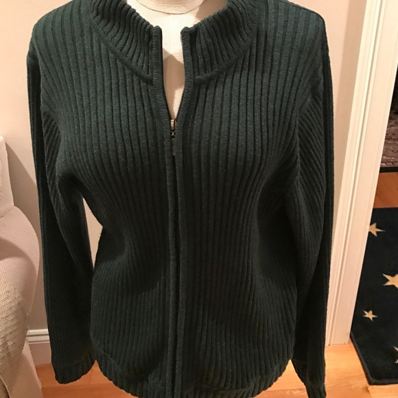 Liz Claiborne Lizsport Hunter Grn Z L Sweater