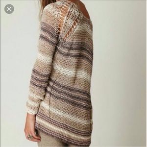 Free People Open Knit Striped Sweater