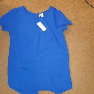 Japna with love size small blue sheer top NWT
