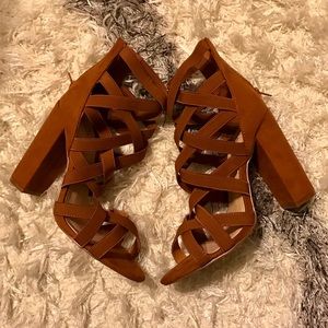 Strappy Taupe Heels