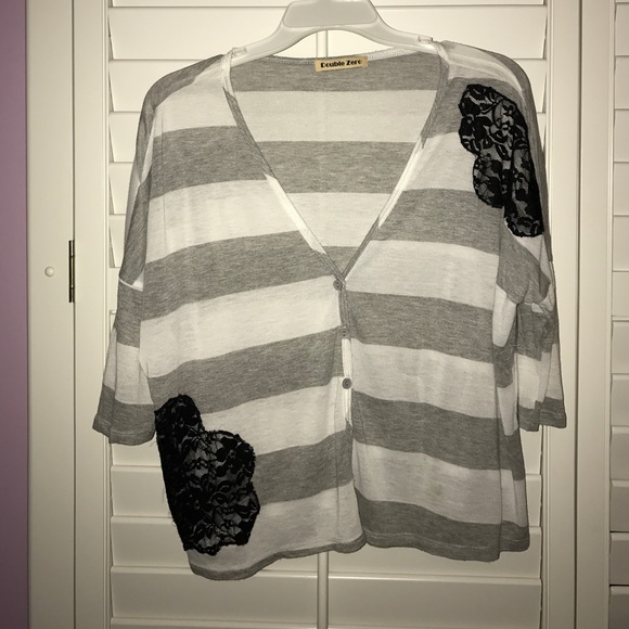 Striped grey and white SHIRT