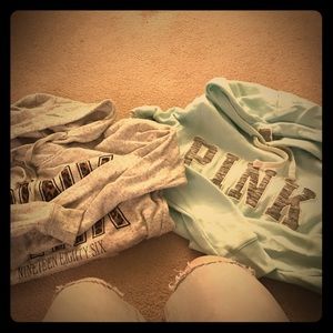 2 Pink Pullover Hoodies