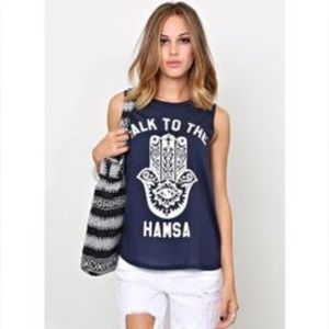 "Talk To The Hamsa" muscle tee