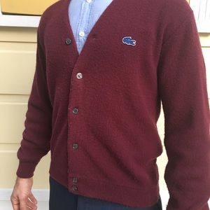 Men's Izod Lacoste Maroon Cardigan